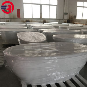 Émirats arabes unis Baignoire en acrylique pur autoportante moderne pour salle de bain Baignoire ovale de trempage de couleur blanche brillante personnalisée - Product Image 3