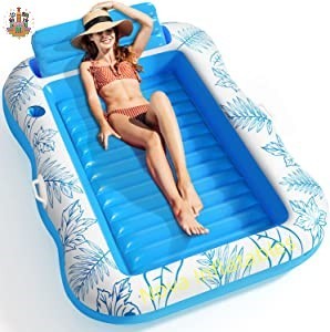 Inflatable dành cho người lớn hồ bơi Lounger Float lớn bãi biển mặt trời thuộc da nổi bè thổi lên Suntan nổi bơi nệm - Product Image 3