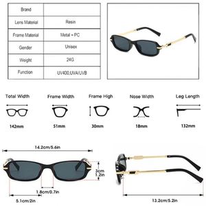 Lunettes de soleil rétro 2025 personnalisées avec logo, monture en alliage, verres carrés, protection UV400, petites lunettes rectangulaires pour hommes et femmes - Product Image 5