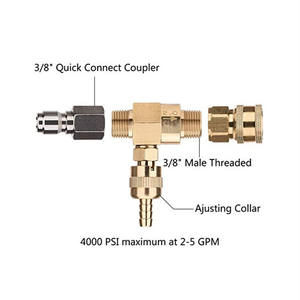 ערכת הזרקת כימיקלים חדשה למכונת שטיפה בלחץ, מיכל סבון מתכוונן, חיבור מהיר <span class=keywords><strong>3</strong></span>/8 אינץ', צינור סיפון 10 רגל - Product Image 2