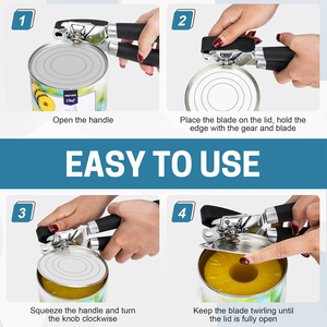 Abrelatas Multifuncional para Cocina, Abrebotellas Manual de Acero Inoxidable con Perilla Giratoria, Abrebotellas de Cerveza y <span class=keywords><strong>Vino</strong></span> con Borde Liso - Product Image 5