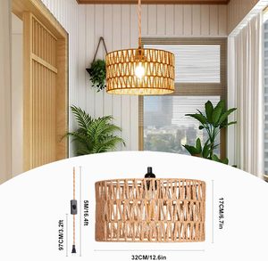 Bobai Vente en gros de lampes suspendues tissées <span class=keywords><strong>Lampe</strong></span> <span class=keywords><strong>suspendue</strong></span> en rotin Lampes suspendues à brancher sur cordon Luminaire suspendu à brancher sur une <span class=keywords><strong>prise</strong></span> <span class=keywords><strong>murale</strong></span> - Product Image 4
