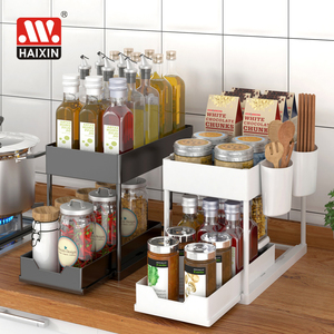 <span class=keywords><strong>Scaffali</strong></span> di plastica per il bagno e la <span class=keywords><strong>cucina</strong></span> per la casa sotto il lavandino Organizer mensola scaffale armadio cassetto 2 livelli sotto gli organizzatori del lavandino - Product Image 1
