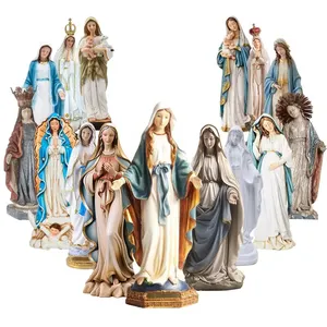 Regalo cattolico in resina cristiana fatto a mano OEM, articoli da regalo religiosi cattolici, statua di statuetta vergine maria Madonna