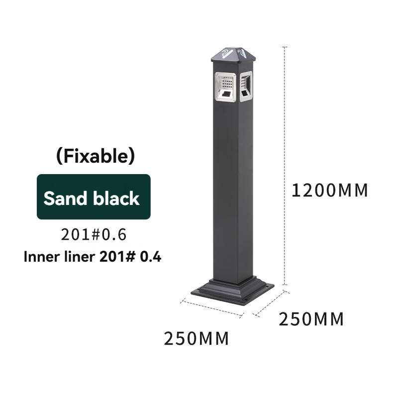 cigarette receptacle sand Monte Carlo Ash/Trash with Cover Crafted from environmentally Ash Tray Sand (Black) -