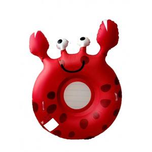 Jolie bouée gonflable en PVC en forme de crabe rouge 120 cm - Product Image 1