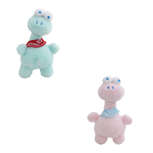Set di 3 Peluche Dinosauro con Occhi Mobili in Colori Pastello, Bambole Dino Ricamate con Bandana in Colori Misti per Negozi di Regali, Ingrosso per Tutte le Età - Product Image 5