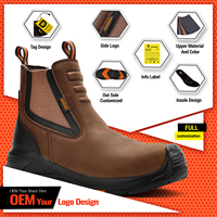 Zapatos de trabajo de cuero Crazy Horse de alta calidad, zapatos antideslizantes antigolpes para hombres