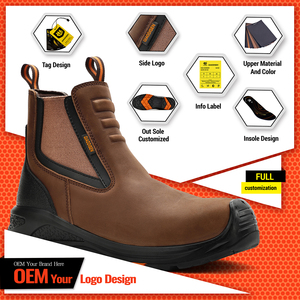 Giày <span class=keywords><strong>c</strong></span>ông sở da ngựa điên chất lượng cao giày <span class=keywords><strong>c</strong></span>ông nhân nam chống trượt chống va đập - Product Image 2