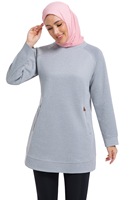 Burkini athlétique 3 pièces personnalisé pour femme, manches longues, couleur unie, polyester/nylon, UPF30, couvrant entièrement le corps, ajouré, grande taille