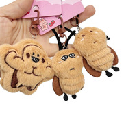 Porte-clés en peluche blagueuse en forme de cafard, mignon et doux, breloque de sac, ornement amusant, cadeau souvenir promotionnel pour étudiants, vente en gros