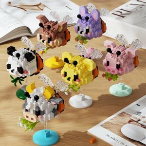 Chao Le Chuang Bee Shaking Plastic <b>Building</b> <b>Blocks</b> Micro Particle Educational Assembly Toy Animals Nature Model Gift Unisex Kids - Product Image 2