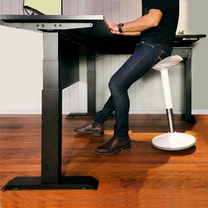 Tabouret à bascule ergonomique moderne pour bureau à domicile Tabouret en tissu blanc noir avec réglage de la hauteur Chaise de bureau assise debout et oscillante - Product Image 2