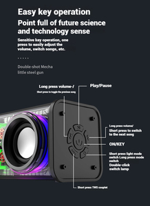 Altavoz Bluetooth V8 con Carcasa Transparente, Audio Dual de Bajos de 2.5 Pulgadas, Luz RGB Colorida, 360 °   Altavoz Portátil con Subwoofer Envolvente - Product Image 6