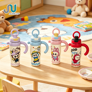 Botella de Agua Infantil de Acero Inoxidable de 800 ml con Boquilla para Beber Directamente, Aislamiento de Doble Pared, Asa de Transporte Fácil - Product Image 1