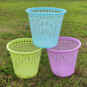 ถังขยะพลาสติกทรงกลม 8 ลิตร แบบเปิด ใช้ได้ทั้งภายในและภายนอกอาคาร คละสี - Product Image 3