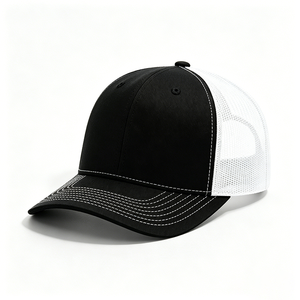 Casquette Trucker Richardson 112 Character Canvas Blanche et Noire, Logo Personnalisé, Dos en Maille Respirante, Visière Courbée, Réglable, Pour l'Extérieur - Product Image 4
