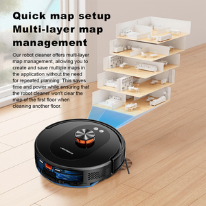 Robot aspirateur et serpillière LDS Liectroux T9, nettoyage humide et sec, auto-vidage, cartographie multi-étages, 6500Pa, boost pour tapis, brosses anti-emmêlement - Product Image 4