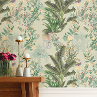 Forêt tropicale tropicale peler et coller papier peint vert pour armoires papier peint auto-adhésif pour chambre décor salle de bain étanche