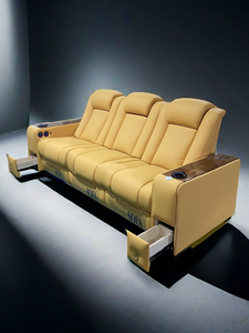 Accoudoir en bois inclinable électrique design moderne sur mesure Appui-tête électrique Cinéma Canapé Villa Maison intelligente Médias Sièges de cinéma - Product Image 6