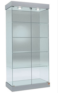 Vitrina de Vidrio de Diseño Personalizado al por Mayor KEWAY, Vitrina de Vidrio Templado de Altura Completa, Torre de Exhibición de Vidrio con Iluminación y Cerradura - Product Image 6