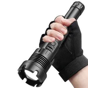 XHP90 Torcia 2500 Lumen Zoomable di Visualizzazione di Potenza USB Ricaricabile Potente Torcia LED Luminoso Eccellente Della Torcia per L'escursione