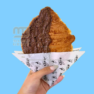 Đôi mở túi oilproof không thấm mỡ bánh mì Waffle Burger bánh sandwich bánh rán l-hình tam giác hình phẳng Croissant túi giấy - Product Image 1