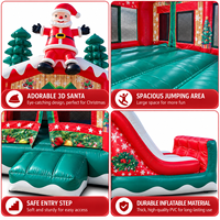 Château gonflable de Noël Ceyu avec toboggan, en PVC commercial, thème Père Noël, pour enfants, idéal pour les fêtes et événements, fournisseur de location