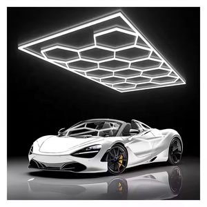 Hexagon <span class=keywords><strong>LED</strong></span> <span class=keywords><strong>Garage</strong></span> lumière couleur blanche AC Power bricolage éclairage en nid d'abeille raccordable pour atelier voiture détaillant boutique émise - Product Image 2
