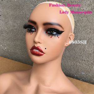 Maniquí de busto femenino afroamericano realista con soporte de plástico PP y PVC para exhibición de pelucas - Product Image 6