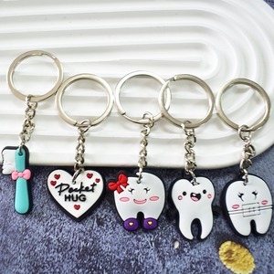 Cute Cartoon New Teeth Keychain Pendant PVC Soft Plastic DIY Decorative Schoolbag Rubber Key Chain