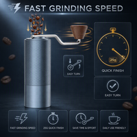 Tragbare, verstellbare, umweltfreundliche Espressomühle mit CNC-gefrästen 420 Edelstahl-Ghost-Tooth-Kegelmahlwerk-Scheiben – scharfe manuelle Kaffeemühle