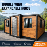 Maison préfabriquée extensible à double aile, cabane mobile extensible, villa de glamping pour site de villégiature et camping