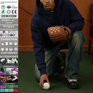 Sweat à capuche surdimensionné à fermeture éclair brodé pour hommes 380 Gsm 100% coton polaire Pull écologique coupe-vent Unisexe - Product Image 2