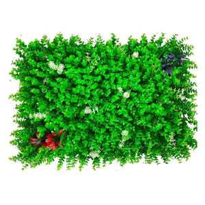 Настраиваемая растительная искусственная УФ-устойчивая растительная настенная комнатная и уличная декоративная панель искусственная Листва зеленая трава стена 40*60