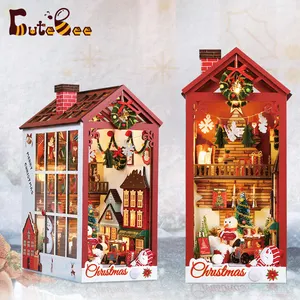 Cutebee New Style Puppenhaus Spielzeug Holz dekoration Buchs tützen haus Diy Book Nook Kits für Weihnachts geschenke