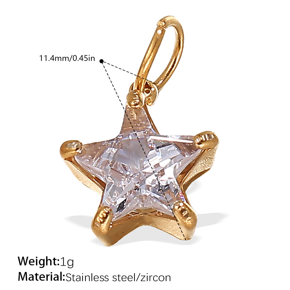 PJ464WEG Pendentif en or et zirconium blanc