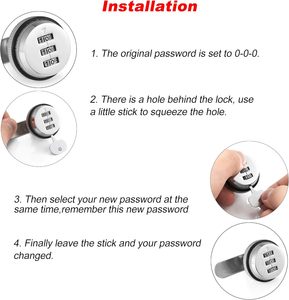 Bán Buôn Phong Cách Nóng Kẽm Hợp Kim 3-Chữ Số Keyless Kết Hợp Cam Khóa An Ninh Ổ Khóa Mã Cơ Khí Mật Khẩu Khóa - Product Image 6