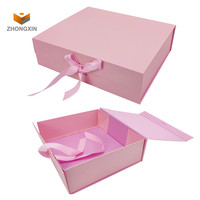 Boîte cadeau avec ruban interchangeable et fermeture magnétique pour emballage de luxe pliable boîte de rangement robuste boîte cadeau en papier