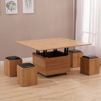 Chaises convertibles de caractéristique d'ascenseur de table à manger/table basse en bois réglables de conception moderne Offre Spéciale pour l'usage de meubles à la maison