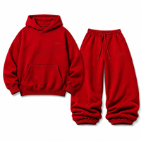 Ensemble survêtement streetwear oversize unisexe en molleton de coton épais, coupe ample, deux pièces, personnalisable OEM ODM, vente en gros