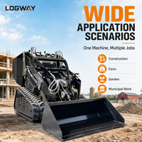 Mini-chargeuse compacte certifiée EPA Euro 5 LOGWAY avec godet pour le nettoyage des cours agricoles et des chantiers