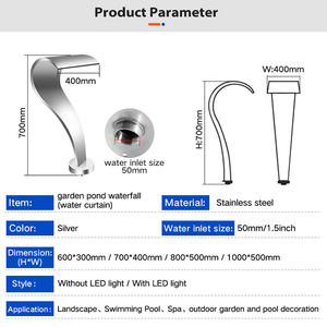 Fabrication OEM ODM de cascades et de jets d'eau pour piscines, spas et saunas en acier inoxydable 304 et 316 - Product Image 2