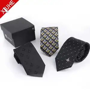 High Quality Logo Tie Custom Black Color Masonic Necktie Custom Woven Polyester Mens Ties