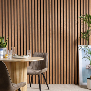 Âm thanh bằng chứng tấm Tường gỗ sồi vàng gỗ tự nhiên Veneer MDF slat sợi polyester tấm âm thanh - Product Image 1