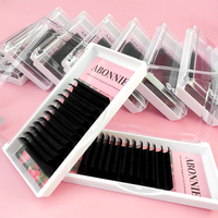 Abonnie j Curl Bottom Lashes Easy Fan C CC D DD L M LC LD Plateaux de cils en cachemire mat foncé Easy Fan Extension de cils en cachemire