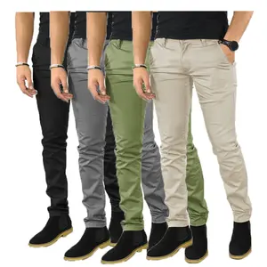 Pantaloni Multi tinta unita Mans pantaloni dritti pantaloni Business Casual pantaloni Chino personalizzati Slim Fit per uomo