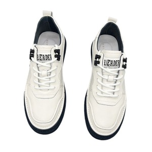 Zapatos de hombre de cuero de primera calidad, zapatillas blancas de cuero genuino, modernas, versátiles, transpirables, con suela suave, informales, sin cordones - Product Image 3
