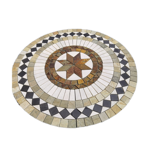 Mosaico de Pizarra Colorido de 10 mm, Parqué Redondo con Diseño Gráfico Personalizado, Decoración para Pisos de Jardín al Aire Libre - Product Image 1