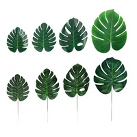 Feuilles de palmier artificielles Hopeak (Polyester) Grandes feuilles de Monstera pour thème tropical Hawaïen Luau Jungle Anniversaire Plage Mariage
